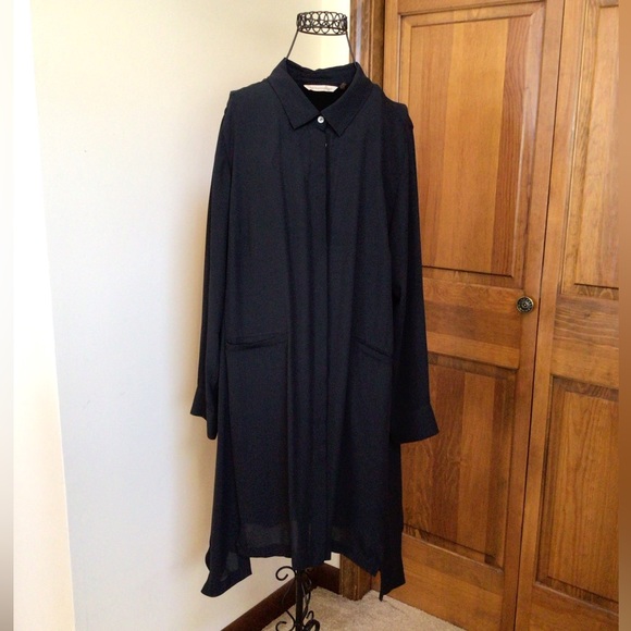 Soft Surroundings Dresses & Skirts - Soft surroundings navy button down dress, large, navy
